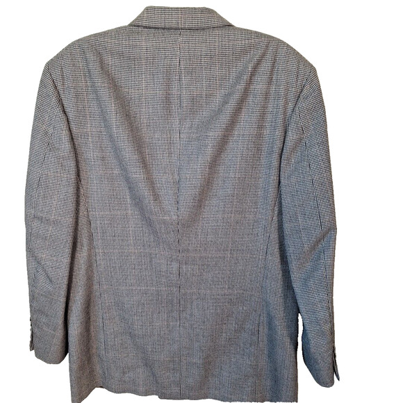 Vintage 90s Bill Blass Houndstooth Wool Double Breasted Blazer Jacket Men 41/42R - Picture 5 of 7